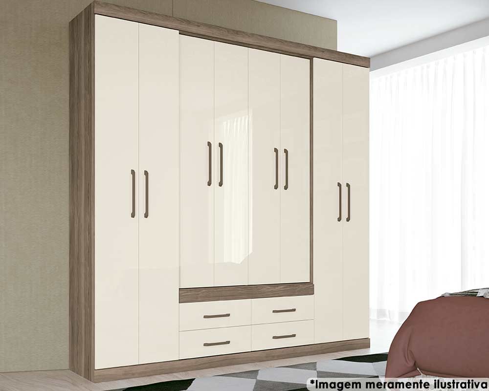 Guarda Roupa Casal 8 Portas e 4 Gavetas Nápoles 8.4 S. Andirá Guarda Roupa Casal 8 Portas e 4 Gavetas Nápoles 8.4 S. Andirá