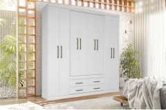 Guarda Roupa Casal 8 Portas e 4 Gavetas Nápoles 8.4 S. Andirá - Branco