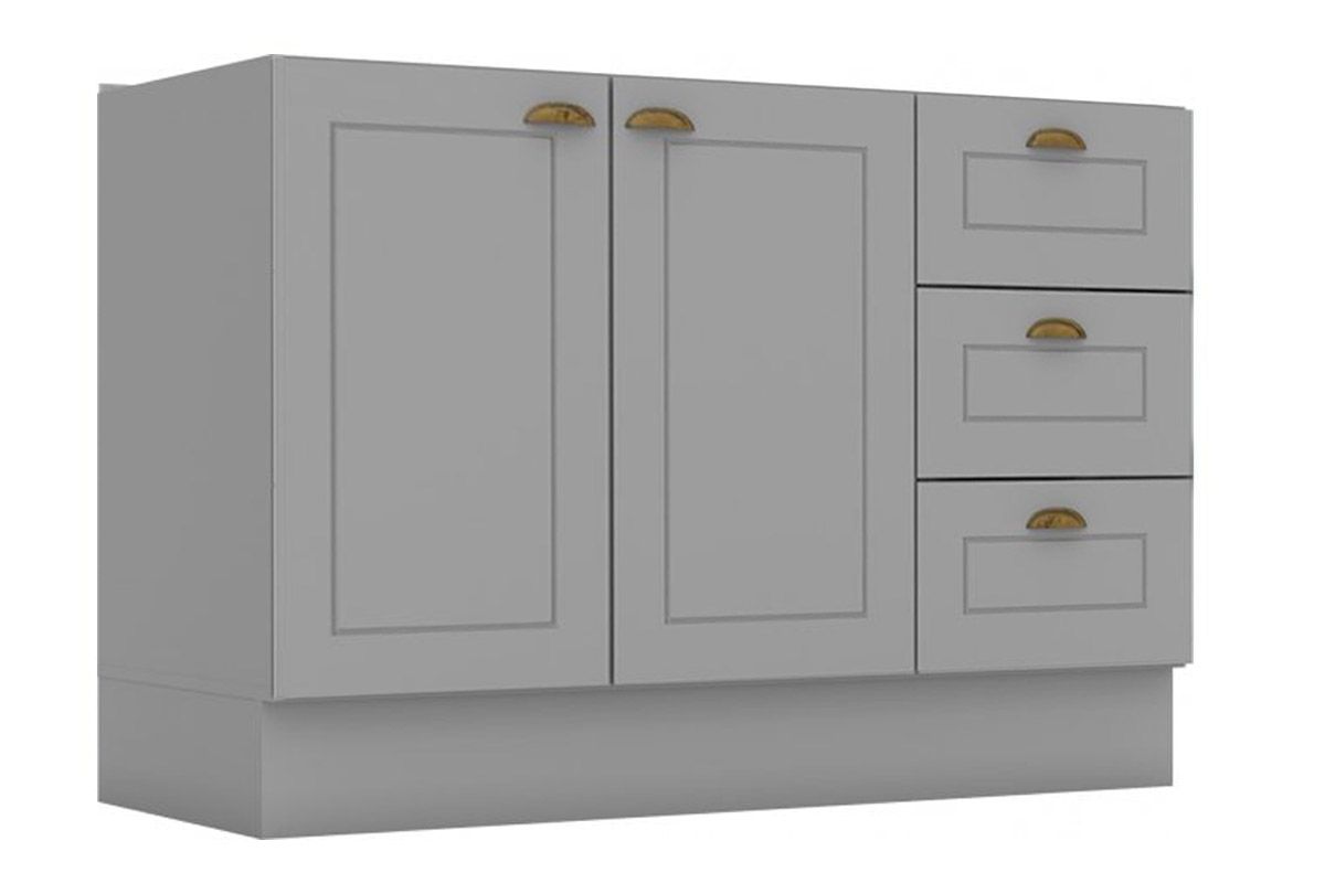 Balcão Cozinha Henn Americana c/2 Portas 3Gavs s/Tampo 120cm Balcão Cozinha Henn Americana c/2 Portas 3Gavs s/Tampo 120cm