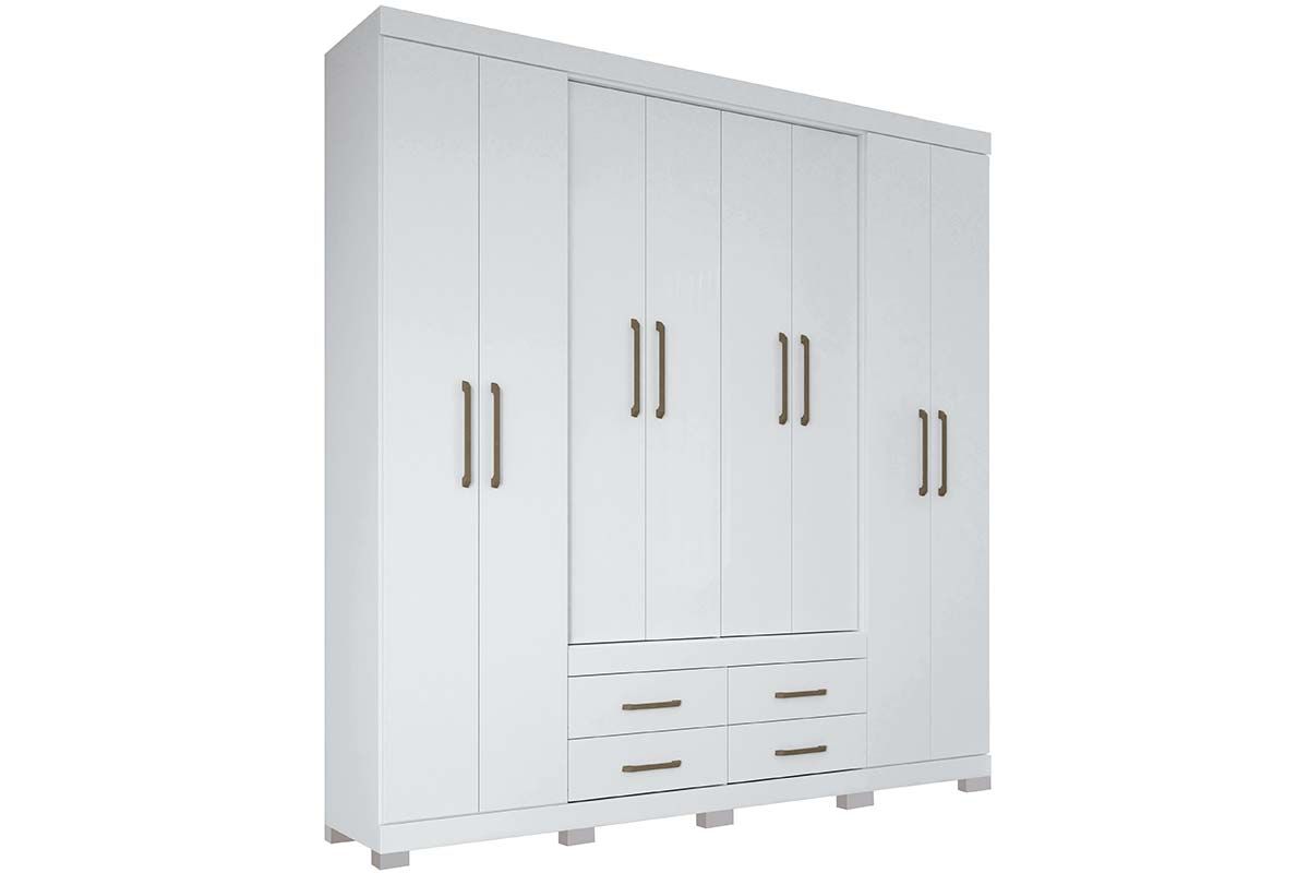 Guarda Roupa Casal 8 Portas e 4 Gavetas c/Pés Nápoles S. Andirá Guarda Roupa Casal 8 Portas e 4 Gavetas c/Pés Nápoles S. Andirá