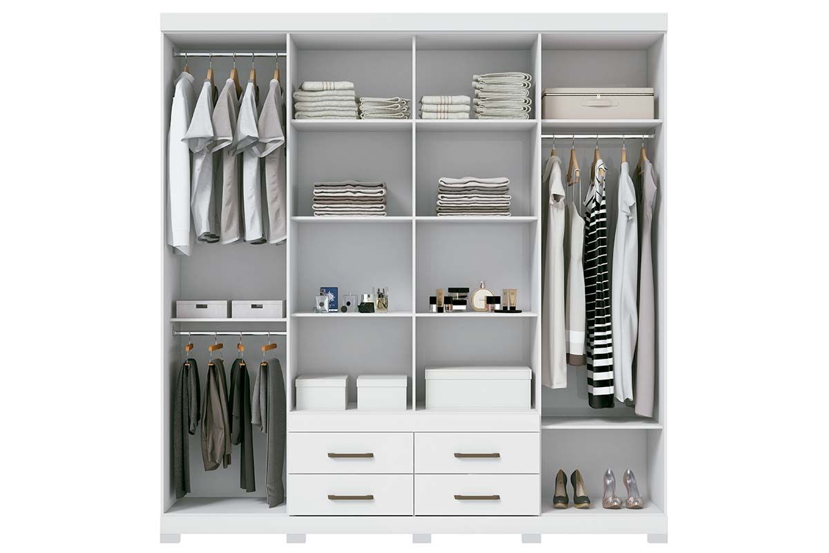 Guarda Roupa Casal 8 Portas e 4 Gavetas c/Pés Nápoles S. Andirá Guarda Roupa Casal 8 Portas e 4 Gavetas c/Pés Nápoles S. Andirá