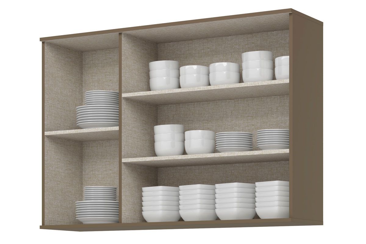 Armário Aéreo Cozinha Henn Connect c/3 Portas c/Vidro 120cm Armário Aéreo Cozinha Henn Connect c/3 Portas c/Vidro 120cm