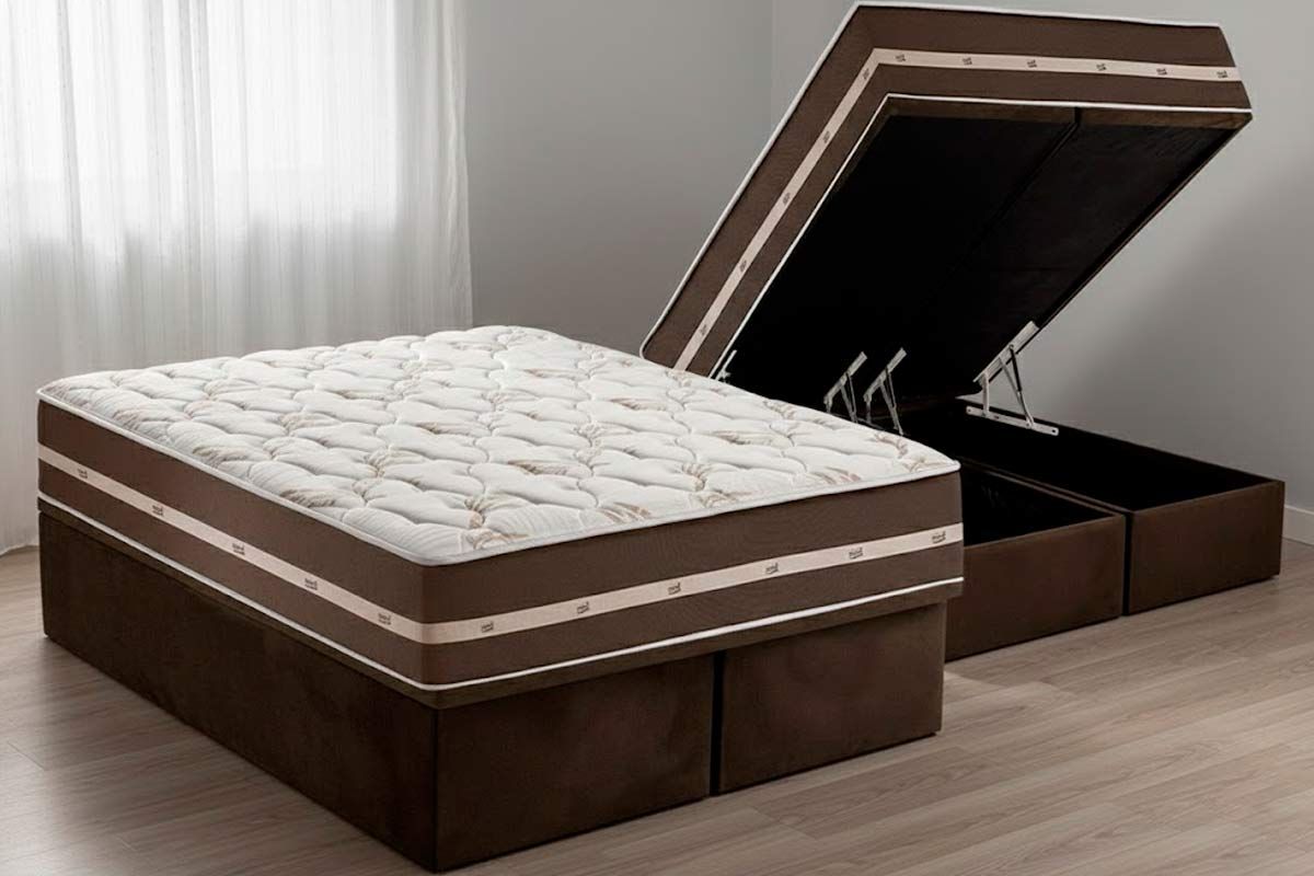 Cama Box Baú CRC +Colchão Molas Classic Anjos