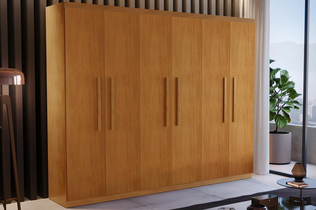 Guarda Roupa Solteiro 6 Portas Espanha RufatoNaturale Guarda Roupa Solteiro 6 Portas Espanha RufatoNaturale