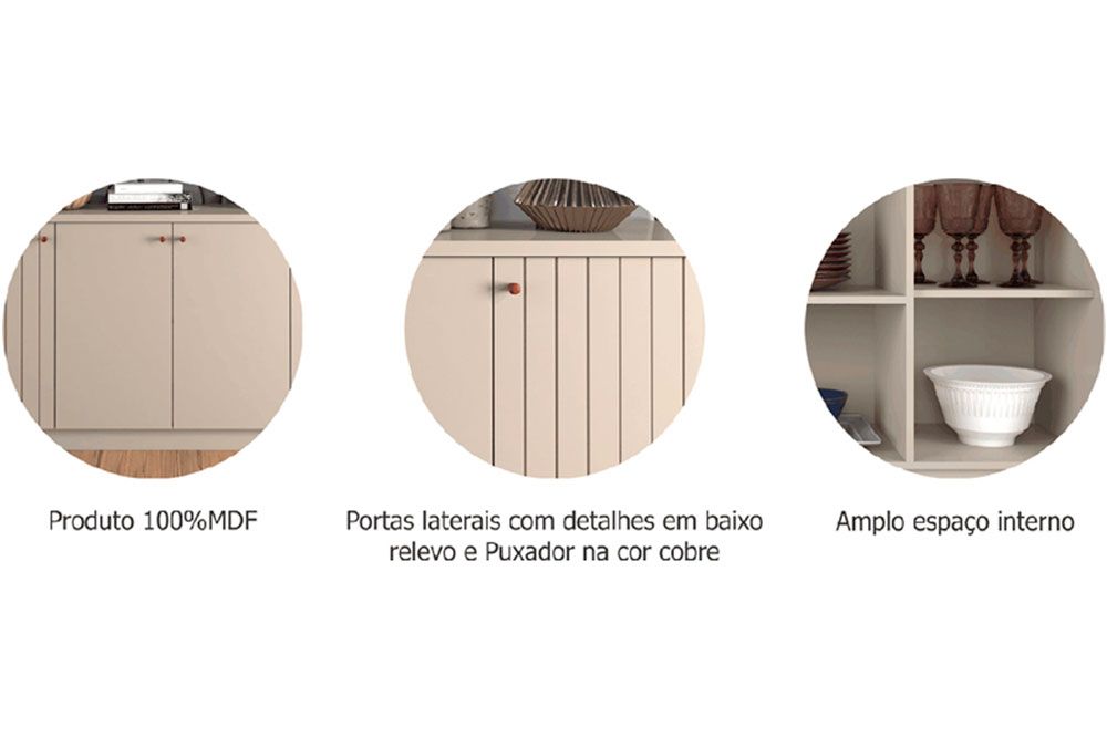 Buffet de Sala Jantar Lia c/4 Portas Cimol Buffet de Sala Jantar Lia c/4 Portas Cimol