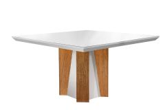 Madeirado c/Vidro Canto Reto - Imbuia/Off White