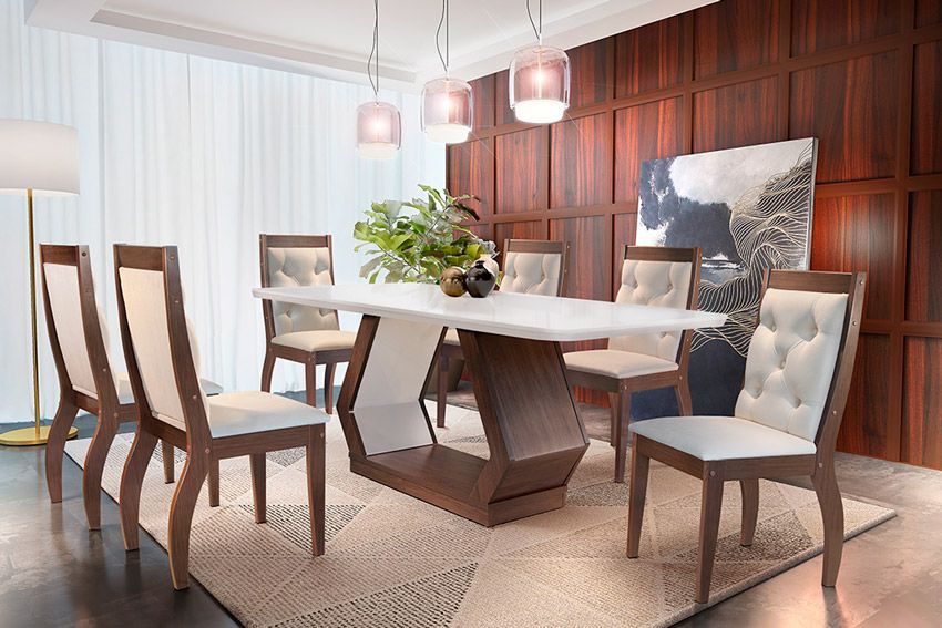 Mesa Jantar Alvorada c/Tampo MDF/Vidro 180cm Rufato