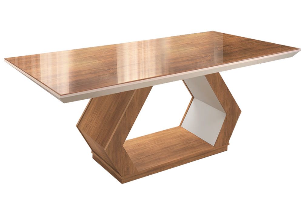 Mesa Jantar Alvorada c/Tampo MDF/Vidro 180cm Rufato