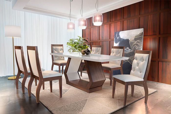 Mesa Jantar Alvorada c/Tampo MDF/Vidro 180cm Rufato