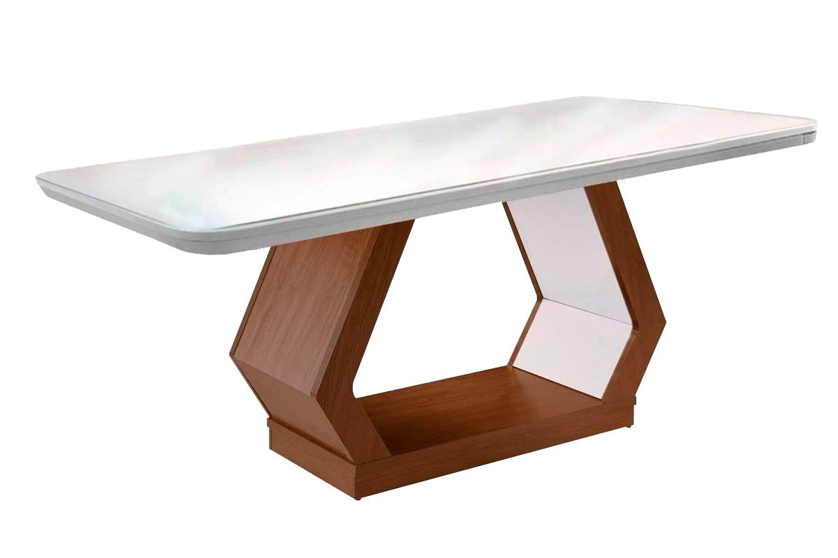 Mesa Jantar Alvorada c/Tampo MDF/Vidro 180cm Rufato