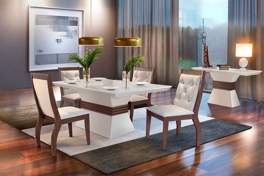 Mesa Jantar Ágata c/Tampo MDF 120cm Rufato Mesa Jantar Ágata c/Tampo MDF 120cm Rufato