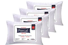 Travesseiro Fibras Pluma Kit 4un Percal 200 Fios Ortobom