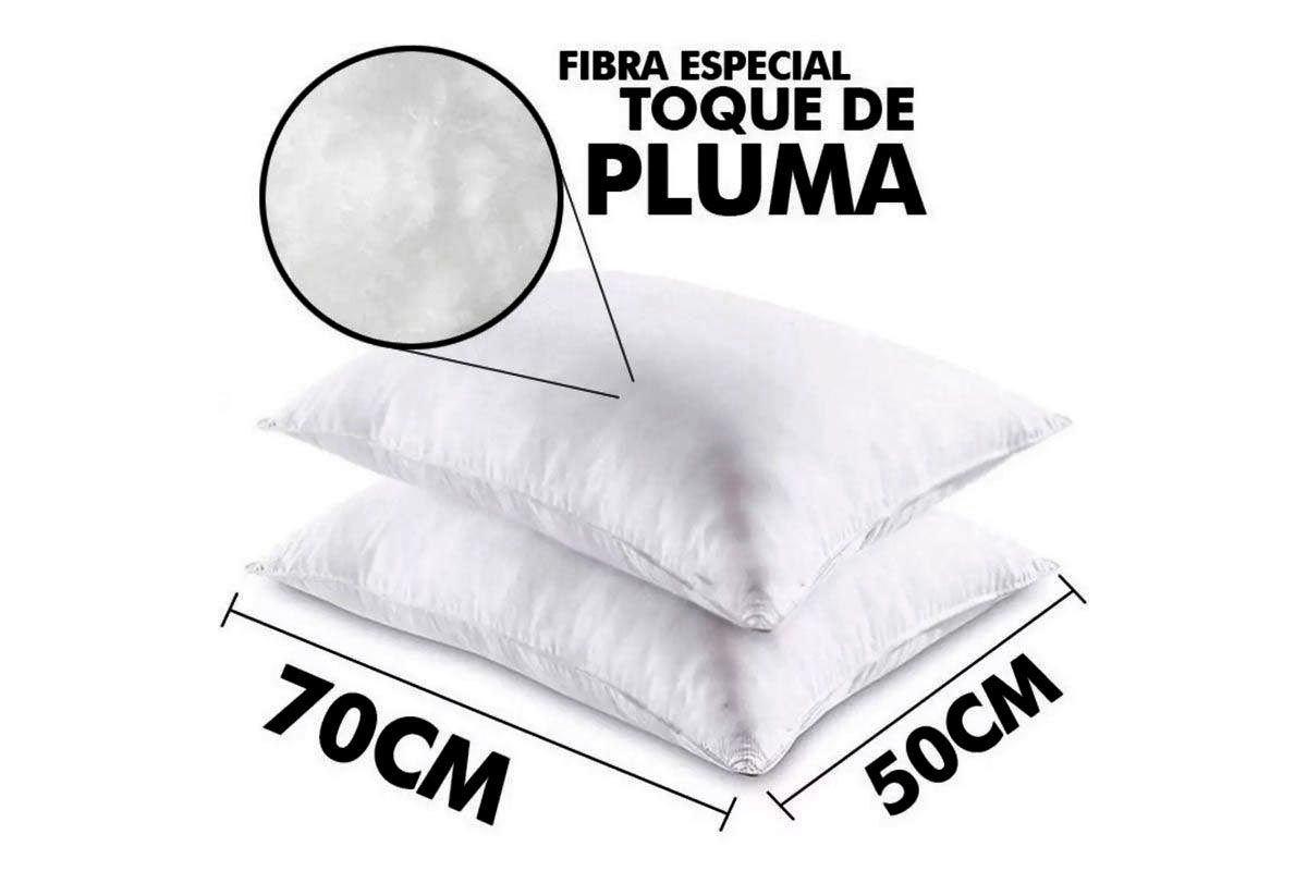 Travesseiro Fibras Pluma Kit 4un Percal 200 Fios Ortobom