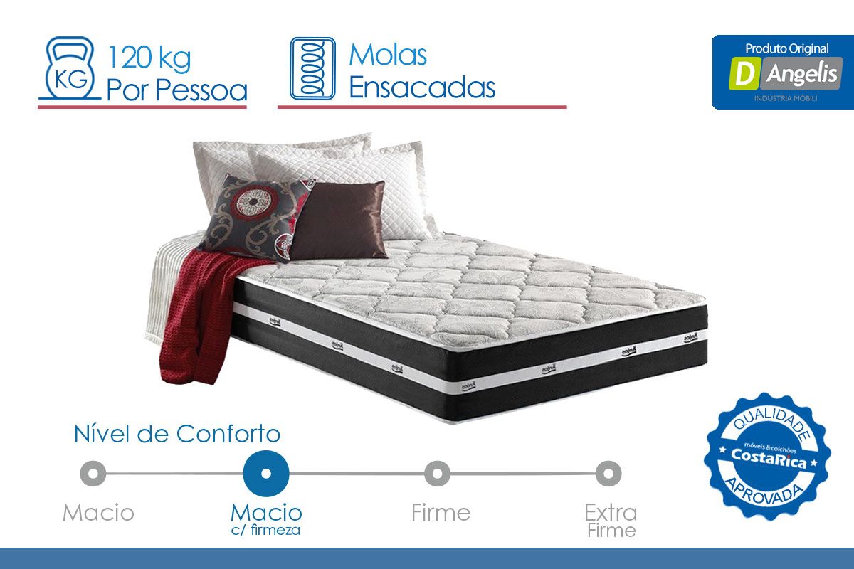 Cama Box Baú CRC +Colchão Molas Classic Anjos