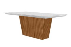 Madeirado c/Vidro Canto Curvo - Imbuia/Ripado 3D/Off White