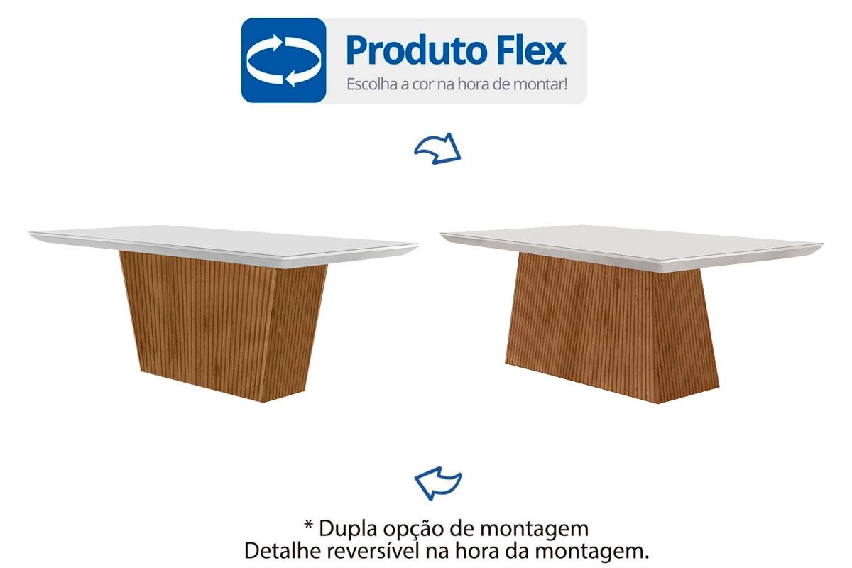 Mesa Jantar Luna c/Tampo MDF/Vidro 180cm Rufato Mesa Jantar Luna c/Tampo MDF/Vidro 180cm Rufato