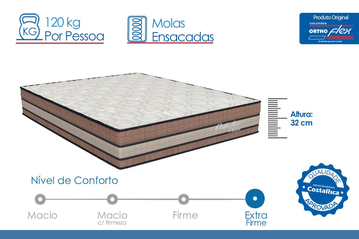 Colchão Molas Ensacadas Orthoflex Seleto Colchão Molas Ensacadas Orthoflex Seleto