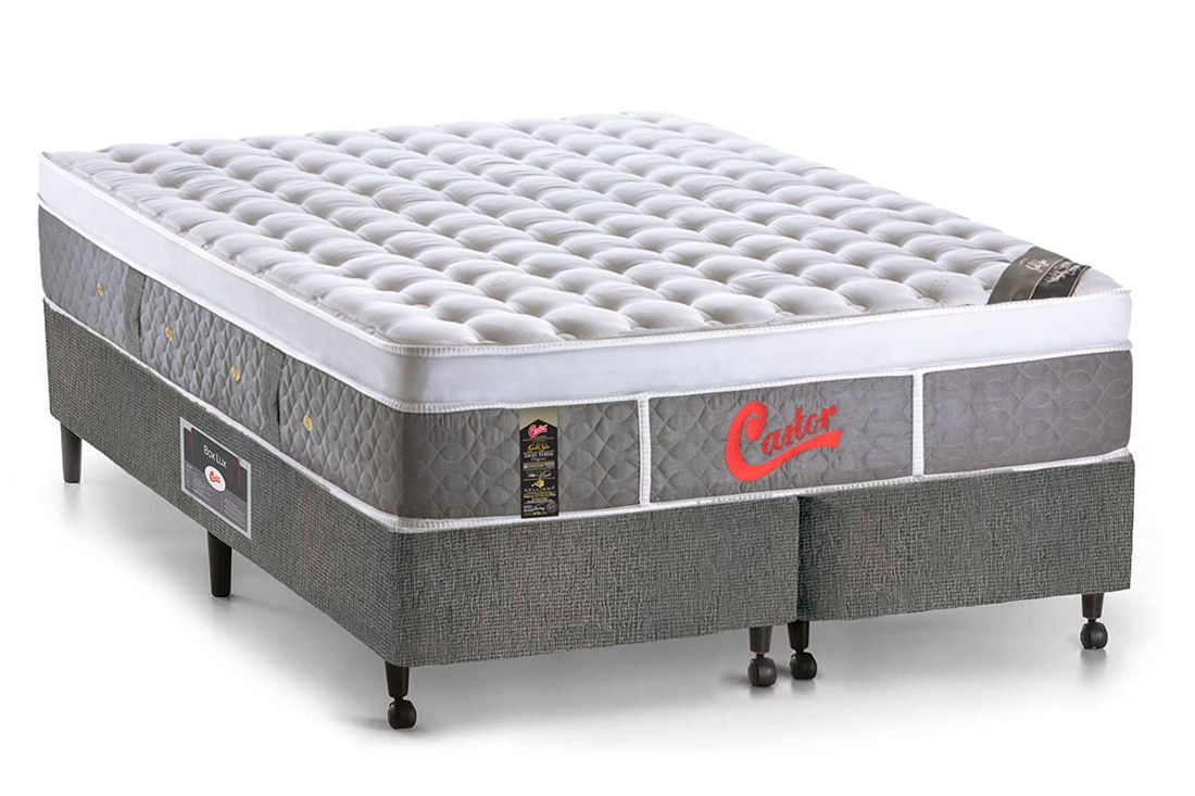 Cama Box CRC +Colchão Molas Light Plush Castor