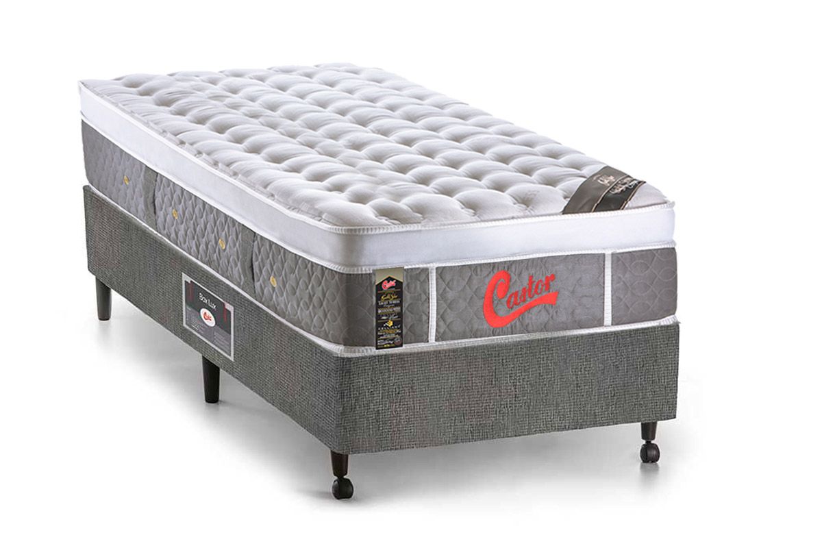 Cama Box CRC +Colchão Molas Light Plush Castor