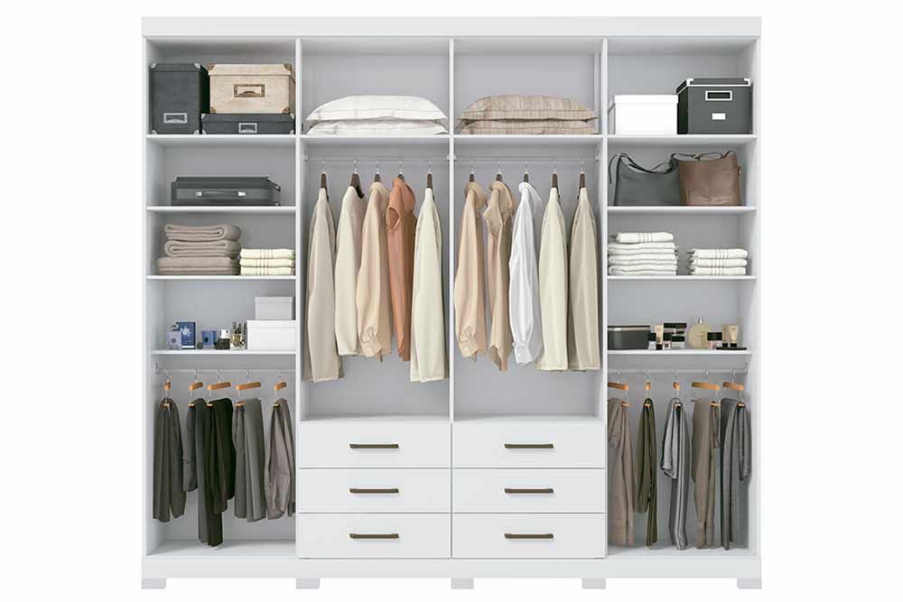 Guarda Roupa Casal 8 Portas c/Esp e Pés Master S. Andirá