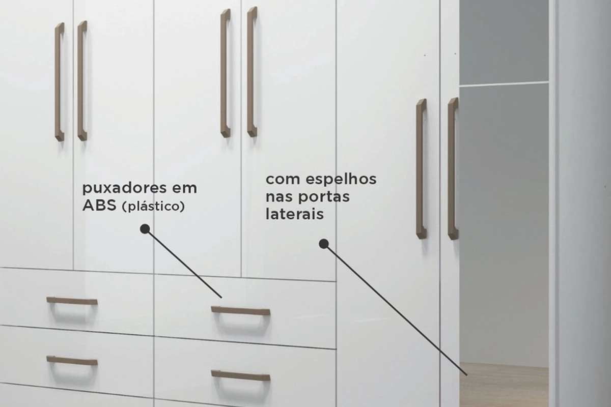 Guarda Roupa Casal 8 Portas c/Esp e Pés Master S. Andirá