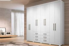 Guarda Roupa Casal 8 Portas e Pés Master S. Andirá - Branco