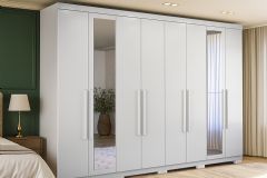 Guarda Roupa Casal 8 Portas c/Esp e Pés Master New S. Andirá - Branco