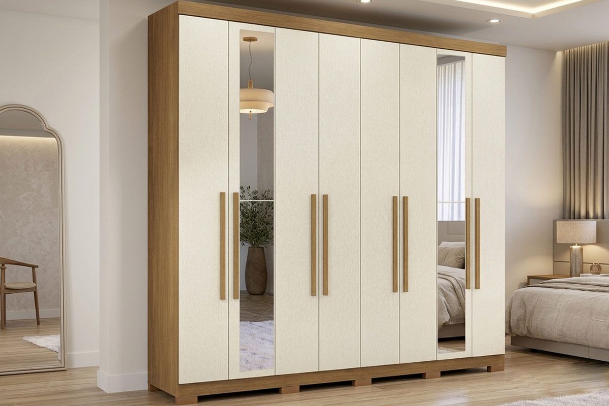 Guarda Roupa Casal 8 Portas c/Esp e Pés Master New S. Andirá