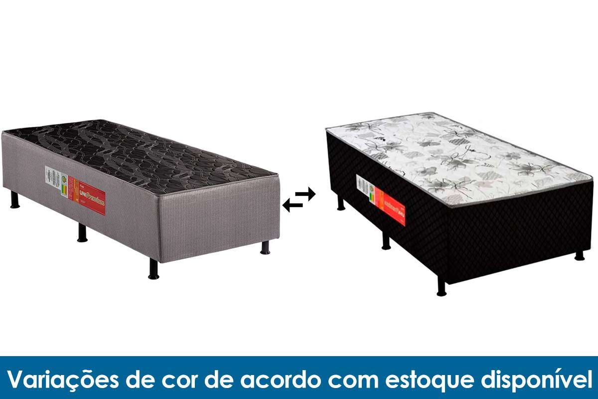 Cama Box Conjugado c/Colchão UniPremium Gray Polar