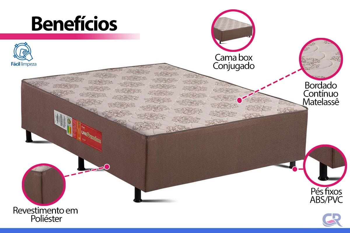 Cama Box Conjugado c/Colchão UniPremium Polar Cama Box Conjugado c/Colchão UniPremium Polar