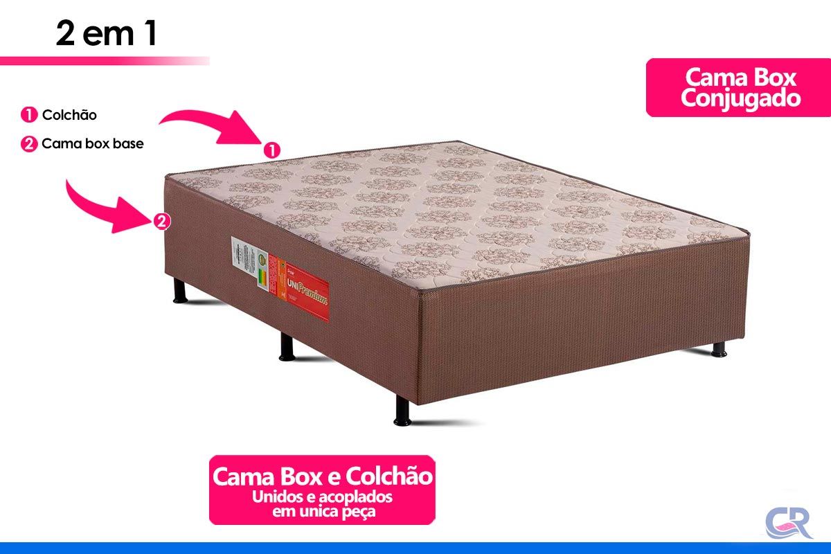 Cama Box Conjugado c/Colchão UniPremium Polar Cama Box Conjugado c/Colchão UniPremium Polar