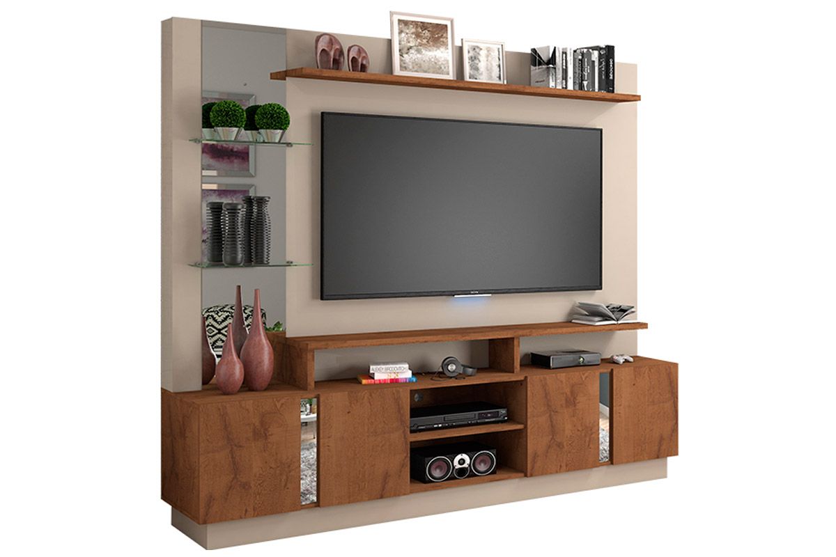 Home p/ TV até 55 Pol Munique c/4 Portas e Nichos Permóbili