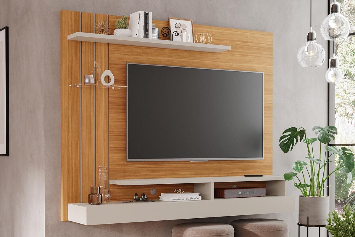 Painel Home p/ TV até 50 Pol Valência Plus 160cm PermóbiliNature/Off White