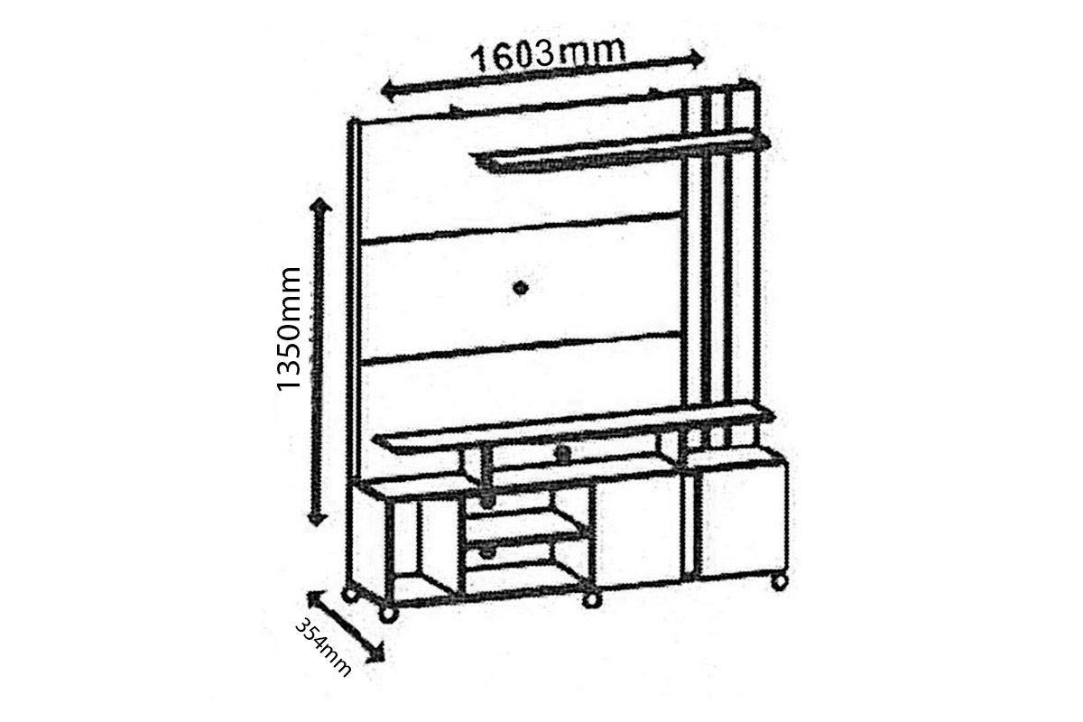 Home p/ TV até 55 Pol Valência c/2 Portas160cm Permóbili Home p/ TV até 55 Pol Valência c/2 Portas160cm Permóbili