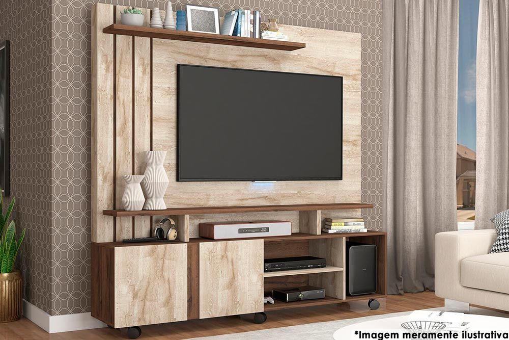 Home p/ TV até 55 Pol Valência c/2 Portas160cm Permóbili Home p/ TV até 55 Pol Valência c/2 Portas160cm Permóbili