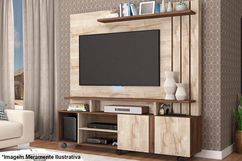 Home p/ TV até 55 Pol Valência c/2 Portas160cm Permóbili Home p/ TV até 55 Pol Valência c/2 Portas160cm Permóbili