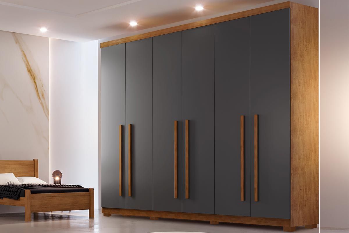 Guarda Roupa Casal 6 Portas e 4 Gavetas c/Pés Bahia Rufato Guarda Roupa Casal 6 Portas e 4 Gavetas c/Pés Bahia Rufato