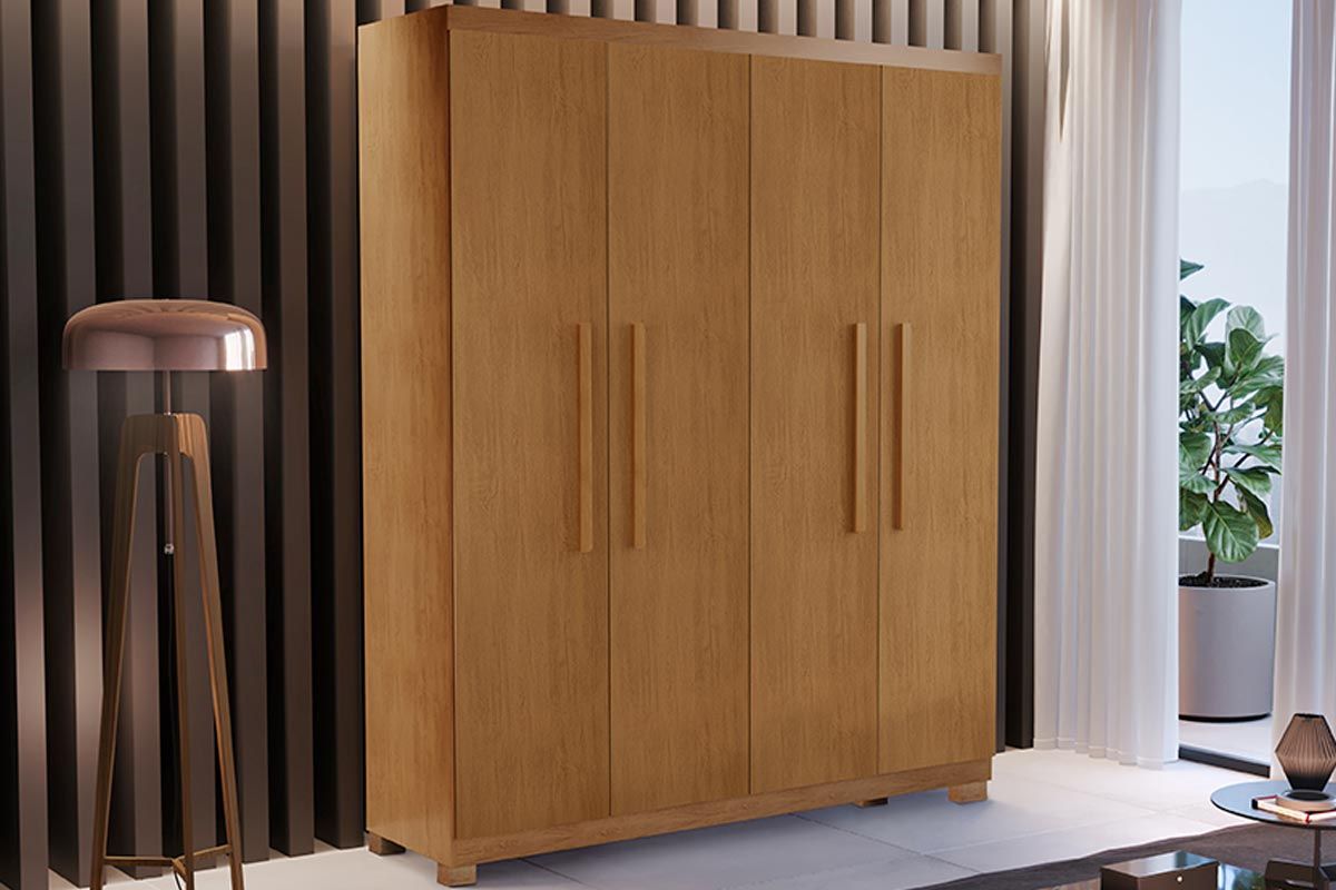 Guarda Roupa Solteiro 4 Portas c/Pés Espanha Rufato Guarda Roupa Solteiro 4 Portas c/Pés Espanha Rufato