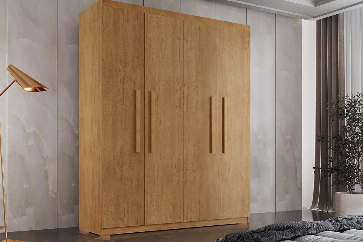 Guarda Roupa Solteiro 4 Portas c/Pés Espanha RufatoNaturale Guarda Roupa Solteiro 4 Portas c/Pés Espanha RufatoNaturale