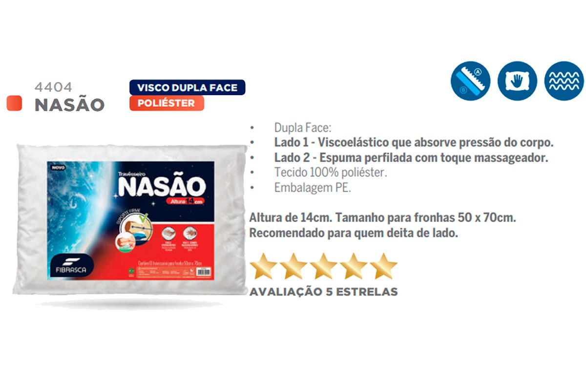 Travesseiro Viscoelástico Nasão Massageador Fibrasca