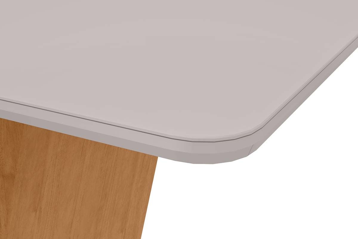 Mesa Jantar Apogeu Plus c/Tampo Madeirado Vidro 170x90cm Lopas