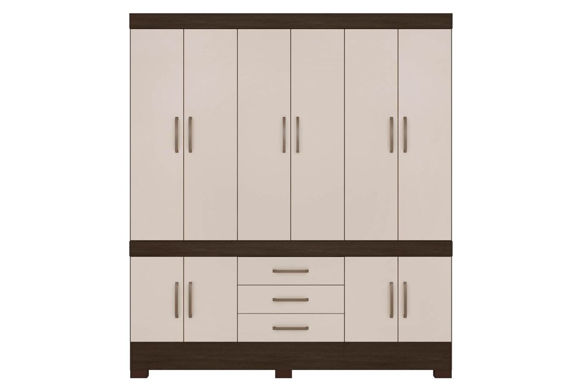 Guarda Roupa Casal 10 Portas e 3 Gavetas New Murano Demóbile Guarda Roupa Casal 10 Portas e 3 Gavetas New Murano Demóbile