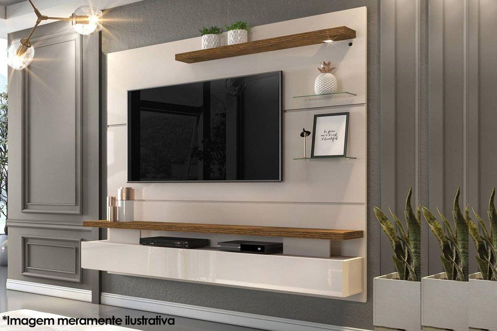 Painel Home p/ TV até 55 Pol Greco 183cm DJ Móveis Painel Home p/ TV até 55 Pol Greco 183cm DJ Móveis