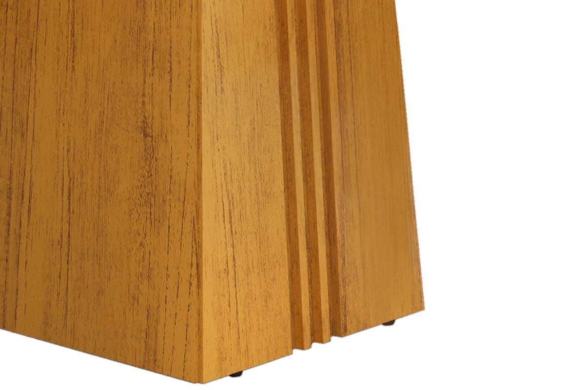 Mesa Jantar Italia c/Tampo Madeirado c/Vidro 120x90cm DJ Móveis