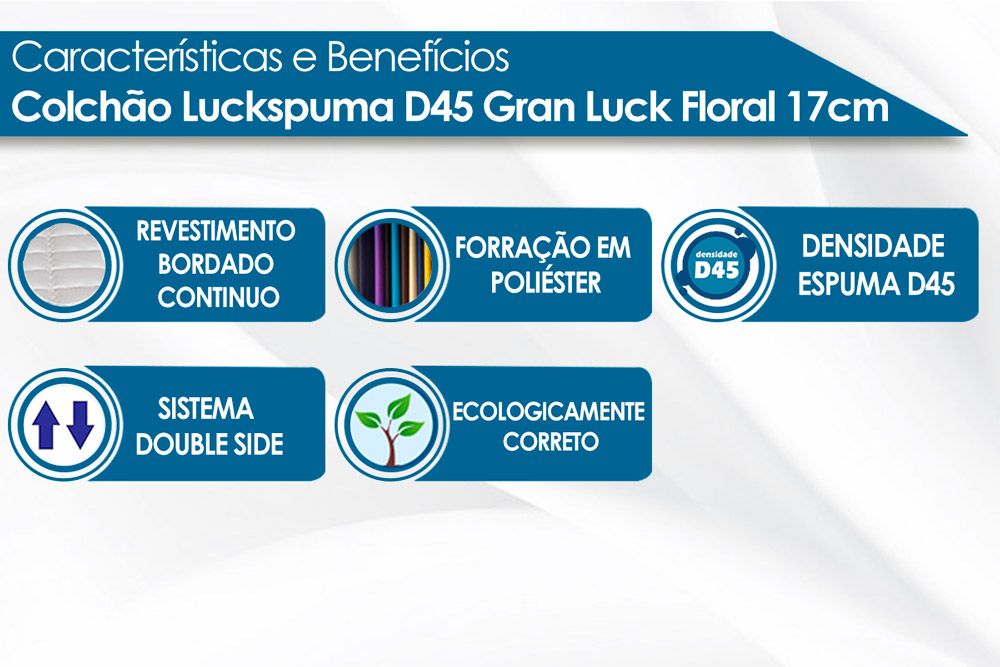 Colchão D45 Luckspuma Gran Luck Pró Saúde Colchão D45 Luckspuma Gran Luck Pró Saúde