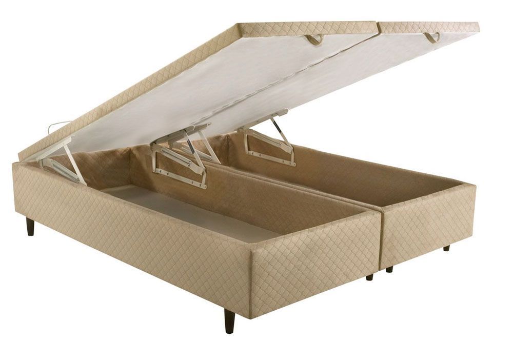 Cama Box Baú MH1439 Bordado Clean - HervalKing - 193x203x35 (2 uni 96X203)