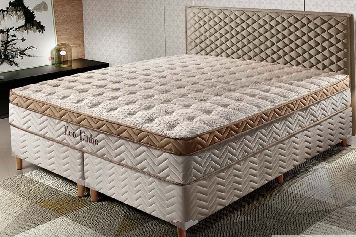 Cama Box CRC +Colchão Molas Eco Linho Paropas