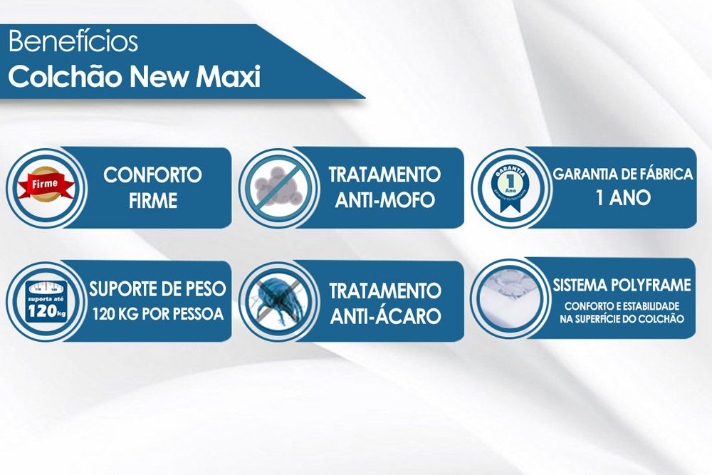 Cama Box CRC +Colchão Molas New Maxi Luckspuma