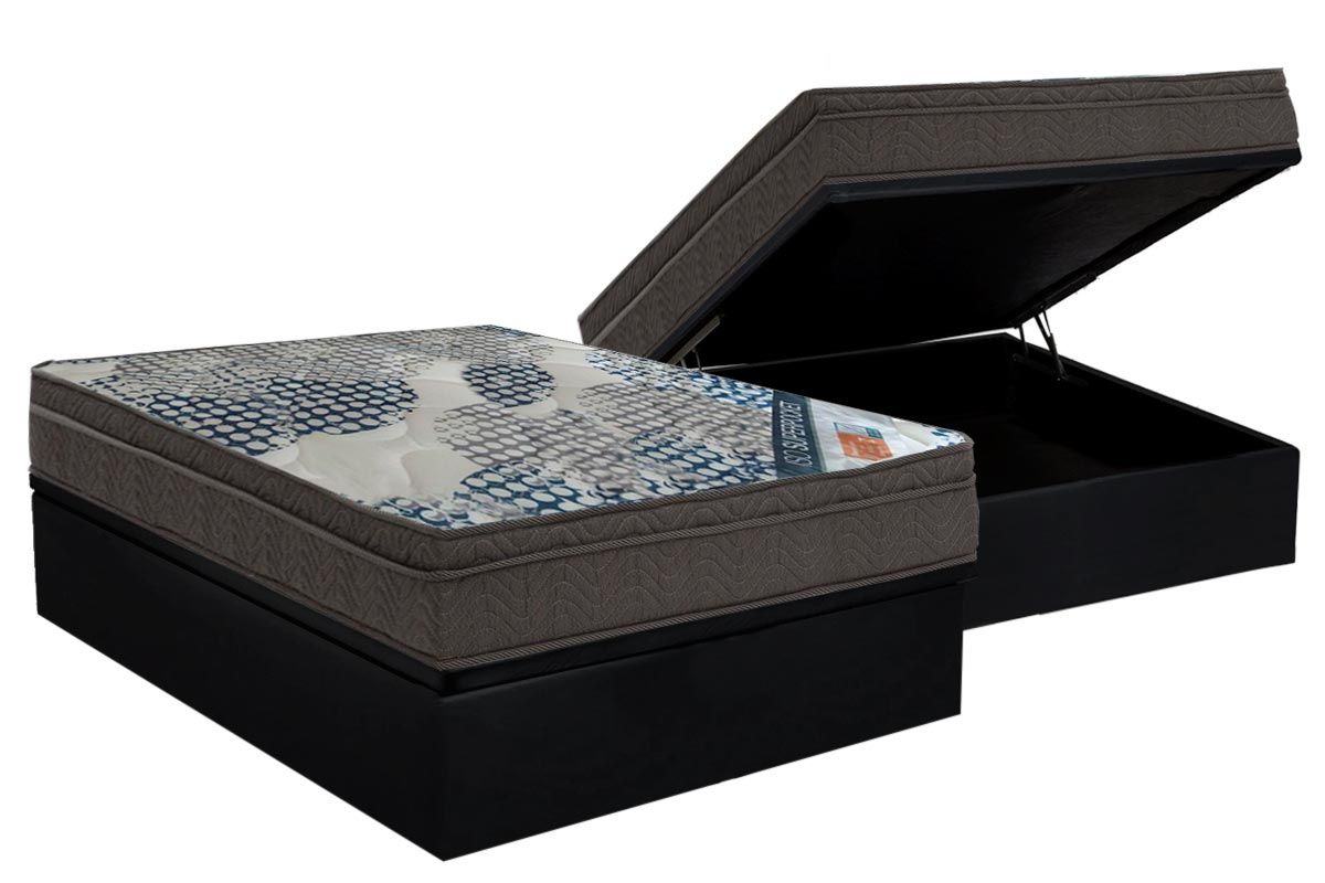Cama Box Baú CRC +Colchão Molas ISO Ortobom