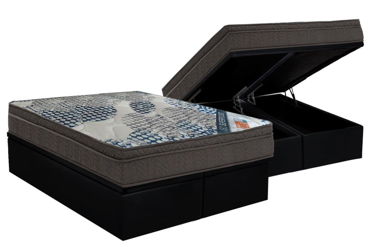 Cama Box Baú CRC +Colchão Molas ISO Ortobom